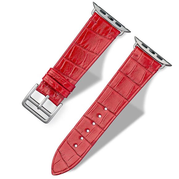 Alligator Leather Watch Strap – Luxury Statement - Imperial Red main image 2